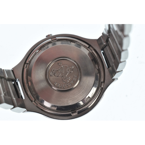 36 - A Omega electronic f300Hz, Chronometer, gents stainless steel wristwatch, circa 1970s, having a blue... 