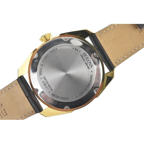 40 - A Bulova Accu-Swiss Automatic, gents gold-plated wristwatch, the dial with applied baton hour marker... 