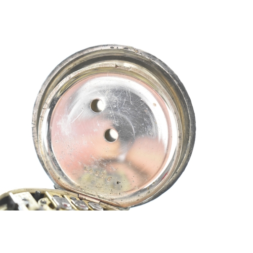 45 - A 19th century Swiss silver full hunter pocket watch, made for the Turkish market, having an engine ... 