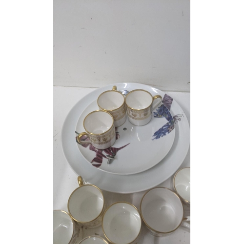 21 - Ceramics to include a pair of Royal Worcester Golden Jubilee cups and saucers, a Jasperware pot and ... 