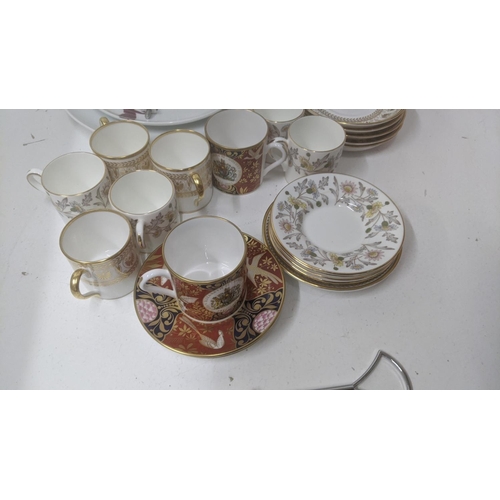 21 - Ceramics to include a pair of Royal Worcester Golden Jubilee cups and saucers, a Jasperware pot and ... 