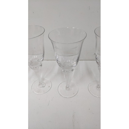 23 - A collection of six Flights of Fantasy Goodwood Concorde wine glasses with twisted stems Location: A... 