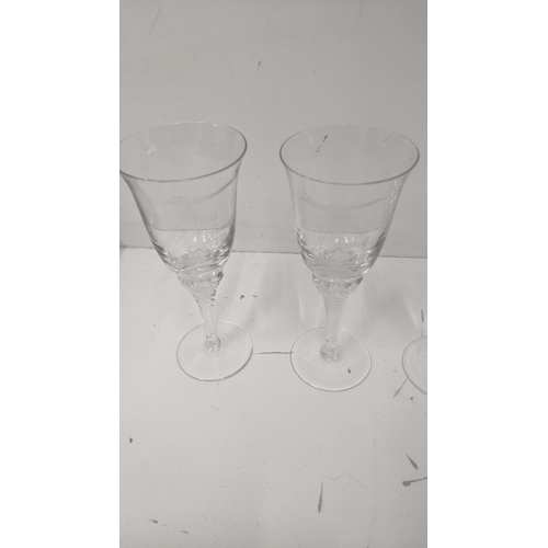 23 - A collection of six Flights of Fantasy Goodwood Concorde wine glasses with twisted stems Location: A... 