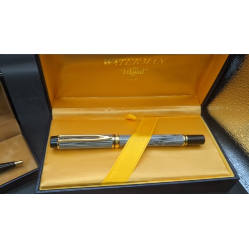 2 - A boxed waterman Rhapsody ballpoint pen with snakeskin lacquered design along with a boxed Waterman ... 