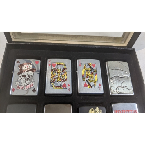 32 - A collection of 20 themed Zippo and Zippo style lighters to include various Led Zeppelin examples, R... 