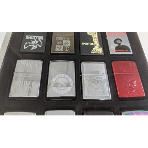 32 - A collection of 20 themed Zippo and Zippo style lighters to include various Led Zeppelin examples, R... 