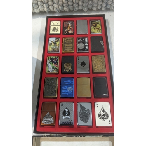 33 - A collection of 20 themed Zippo and Zippo style lighters to include two Jack Daniel's examples, four... 