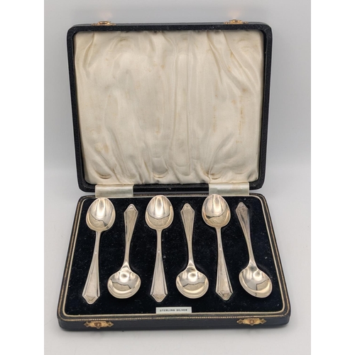 11 - A set of six silver teaspoons by Arthur Price and Co hallmarked Birmingham 1938 housed in a fitted c... 