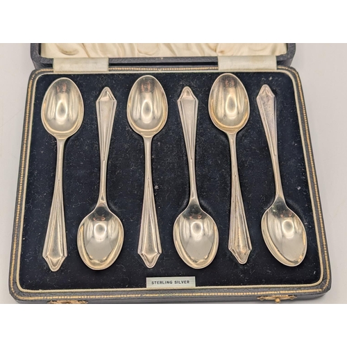 11 - A set of six silver teaspoons by Arthur Price and Co hallmarked Birmingham 1938 housed in a fitted c... 