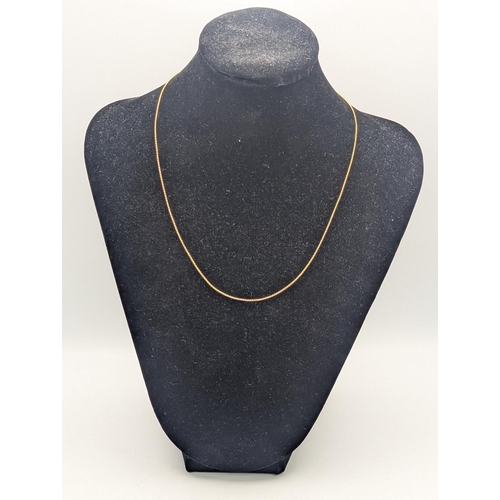 28 - An 18ct yellow gold box link necklace with spring ring clasp, 43cm L, weight 2.9g
Location:C1
If the... 