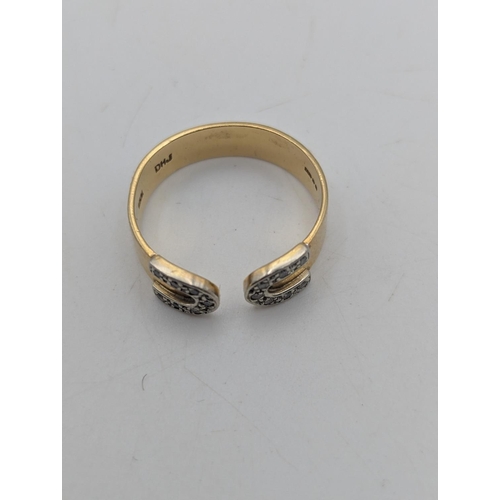 31 - An 18ct tri-colour gold and diamond Cartier style rig, stamped 750 DHJ, size Q, 4.1g
Location:C1
If ... 