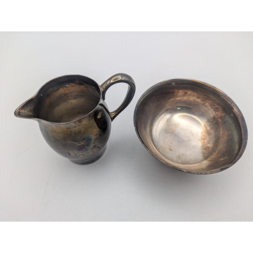 42 - Reed and Barton silver coloured metal sugar bowl and cream jug Paul Revere miniature 12
Location:A3B... 