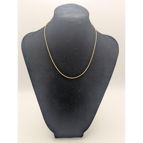 46 - An 18ct yellow gold snake link necklace with spring ring clasp, 38.5cm L, weight 4.1g
Location:C2
If... 