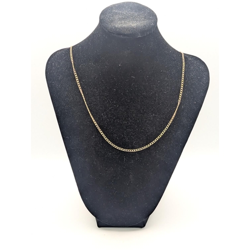 5 - A 9ct yellow gold square curb link necklace with no clasp 51.5cm L, 3.3g
Location:C1
If there is no ... 