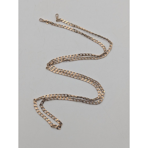 5 - A 9ct yellow gold square curb link necklace with no clasp 51.5cm L, 3.3g
Location:C1
If there is no ... 