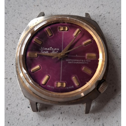 52 - A quantity of vintage watches and watch dials to include a Services anti-magnetic watch, a gents Mor... 