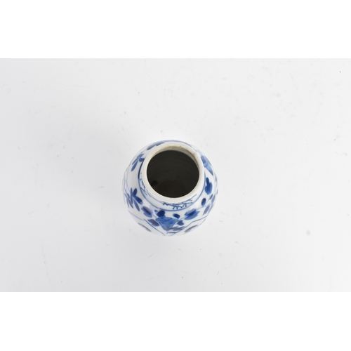 29 - A Chinese blue and white porcelain vase, Kangxi period, decorated with figures and flowers with pane... 