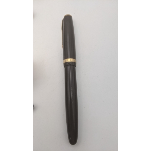 45 - Vintage pens to include a pair of boxed Biro's, a Parker Slimfold with 14ct gold nib and two Parker ... 