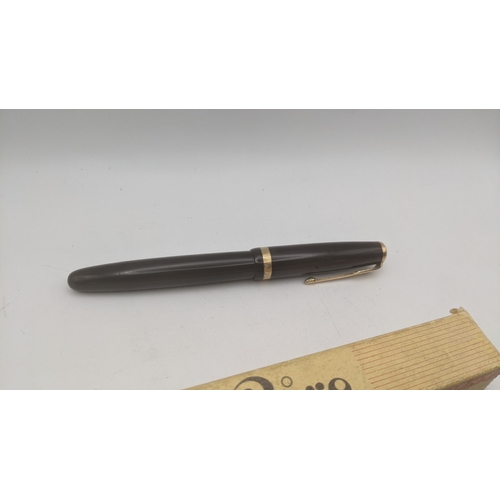 45 - Vintage pens to include a pair of boxed Biro's, a Parker Slimfold with 14ct gold nib and two Parker ... 