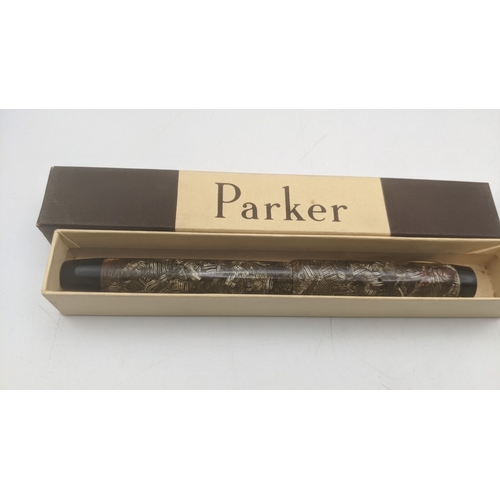 46 - A group of four boxed vintage Parker pens to include Duofold with a 14ct gold nib, a Parker Victory ... 