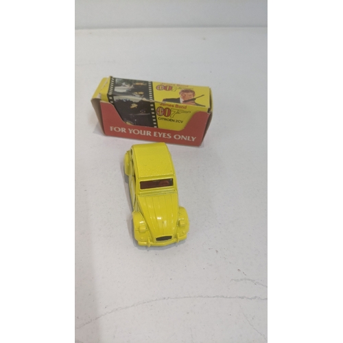 77 - Three Corgi James Bond diecast model cars to include DB5 261, and two 2CV boxed
Location:
If there i... 