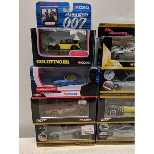 166 - Twelve Corgi boxed cars from James Bond films to include an Aston Martin DB9 from 'Die Another Day',... 