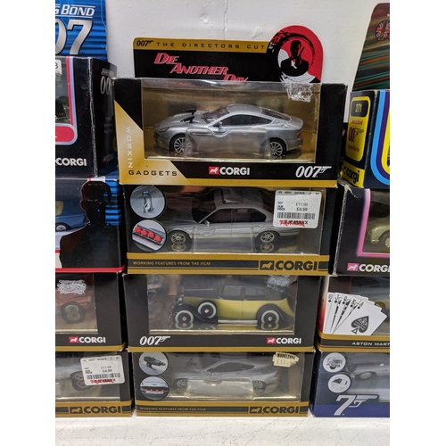 166 - Twelve Corgi boxed cars from James Bond films to include an Aston Martin DB9 from 'Die Another Day',... 