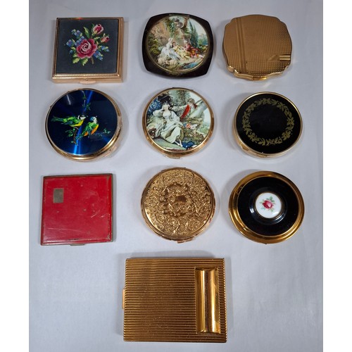 A collection of 10 vintage compacts to include Stratton together with a ...