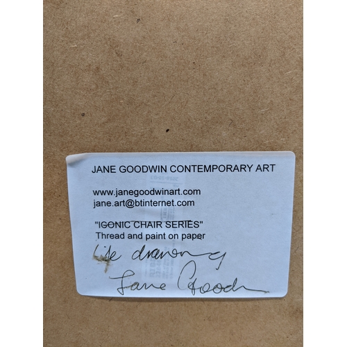Jane Goodwin - two full length 'Life Drawings', charcoal on paper ...