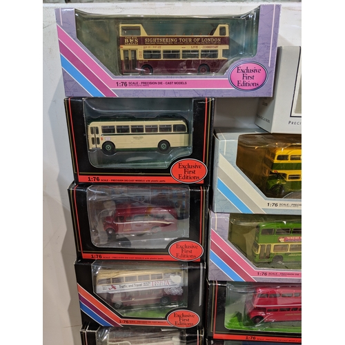 56 - Approx. forty Exclusive First Editions model buses mostly 1:76 scale, some OO scale all boxed  Locat... 