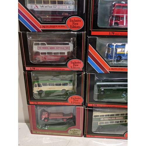 56 - Approx. forty Exclusive First Editions model buses mostly 1:76 scale, some OO scale all boxed  Locat... 