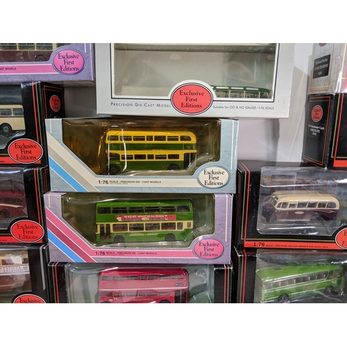 56 - Approx. forty Exclusive First Editions model buses mostly 1:76 scale, some OO scale all boxed  Locat... 