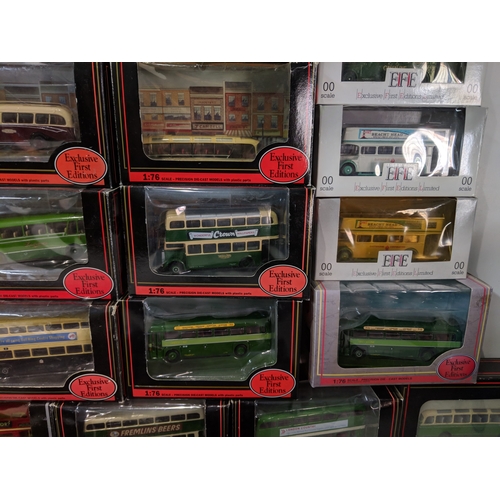 56 - Approx. forty Exclusive First Editions model buses mostly 1:76 scale, some OO scale all boxed  Locat... 