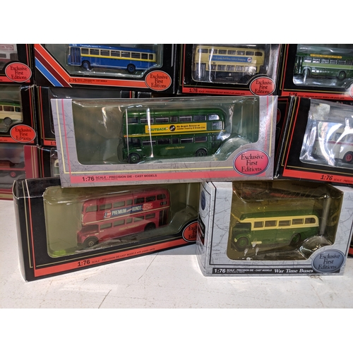 56 - Approx. forty Exclusive First Editions model buses mostly 1:76 scale, some OO scale all boxed  Locat... 