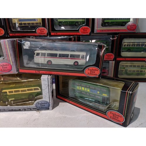 56 - Approx. forty Exclusive First Editions model buses mostly 1:76 scale, some OO scale all boxed  Locat... 