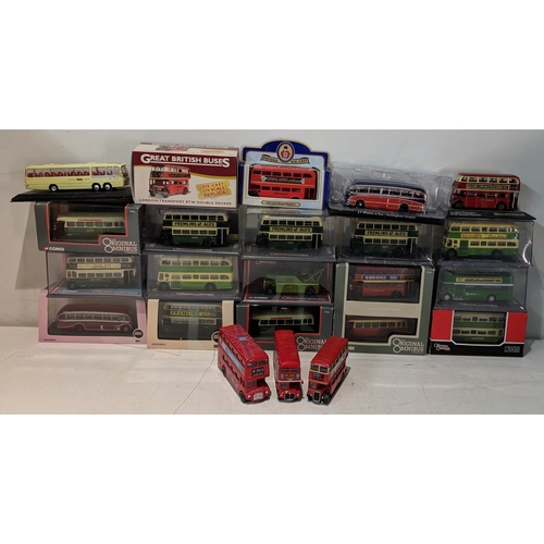 57 - Model buses to include The Original Omnibus Company Oxford Omnibus and three loose buses Location: 6... 