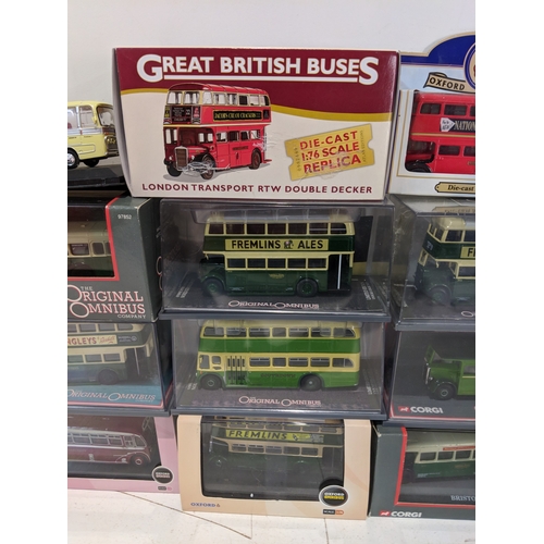 57 - Model buses to include The Original Omnibus Company Oxford Omnibus and three loose buses Location: 6... 
