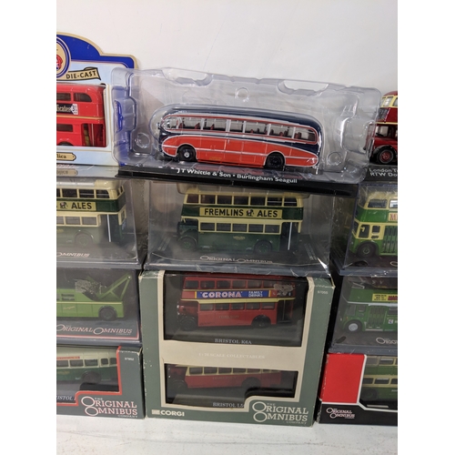 57 - Model buses to include The Original Omnibus Company Oxford Omnibus and three loose buses Location: 6... 