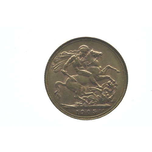 17 - United Kingdom - Edward VII (1901-1910), Gold 1905 full Sovereign.
Location: CAB 2