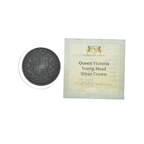 37 - United Kingdom - Victoria (1837-1901), 1845 crown, circulated with COA.
Location: CAB 1