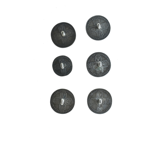 45 - United Kingdom - George II (1727-1760), a collection of 5 shillings and a sixpence converted to butt... 