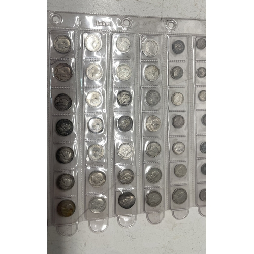 53 - A collection of  UK coins to include one penny,  1/2 penny, two penny and three penny to includes co... 