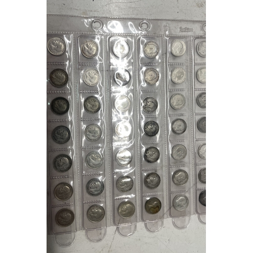 53 - A collection of  UK coins to include one penny,  1/2 penny, two penny and three penny to includes co... 