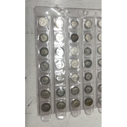 53 - A collection of  UK coins to include one penny,  1/2 penny, two penny and three penny to includes co... 