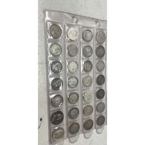 54 - A collection of  UK coins to include 3 penny, 4 penny and sixpences, total weight 136.2g.
Location: ... 