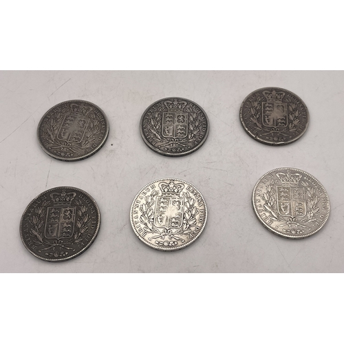56 - United Kingdom - Victoria (1837-1901), six crowns, with regal shield on reverse, total weight 166.9g... 