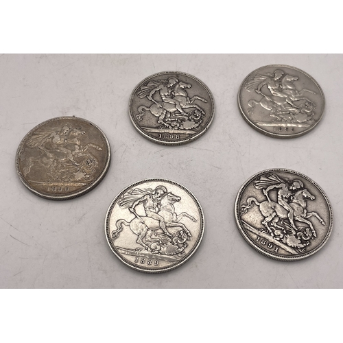 57 - United Kingdom - Victoria (1837-1901), five crowns, with St George slaying the dragon on reverse,  t... 