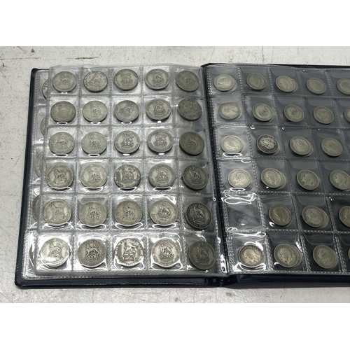 6 - Folder containing various silver coinage from Victoria to George V to include Florins, Shillings and... 