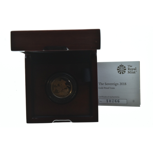 8 - United Kingdom - Elizabeth II (1952-2022), Gold 2018 Proof full Sovereign, boxed with certificate of... 