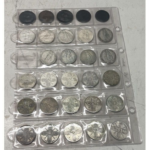 A collection of UK one florin coins - eighteen pre 1920 and six pre ...